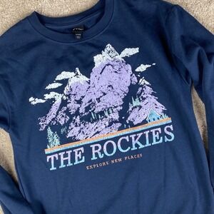 Art Class Kids Navy Blue The Rockies Explore New Places Sweatshirt XL 14 16